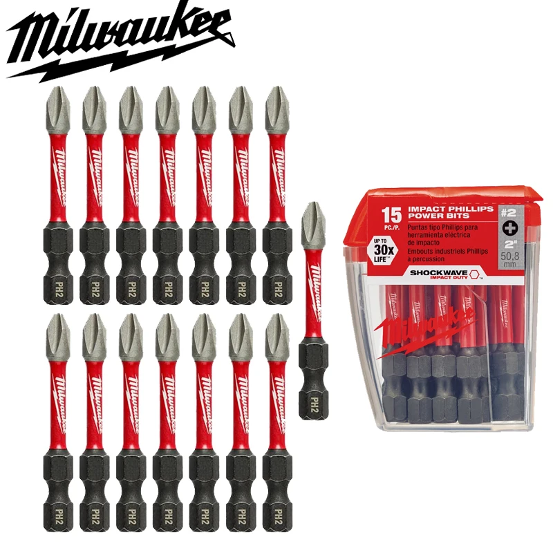 

Milwaukee 48-32-5004, ударопрочная отвертка 2 дюйма, внешняя мощность, высокая твердость, износостойкие биты, Аксессуары для инструментов