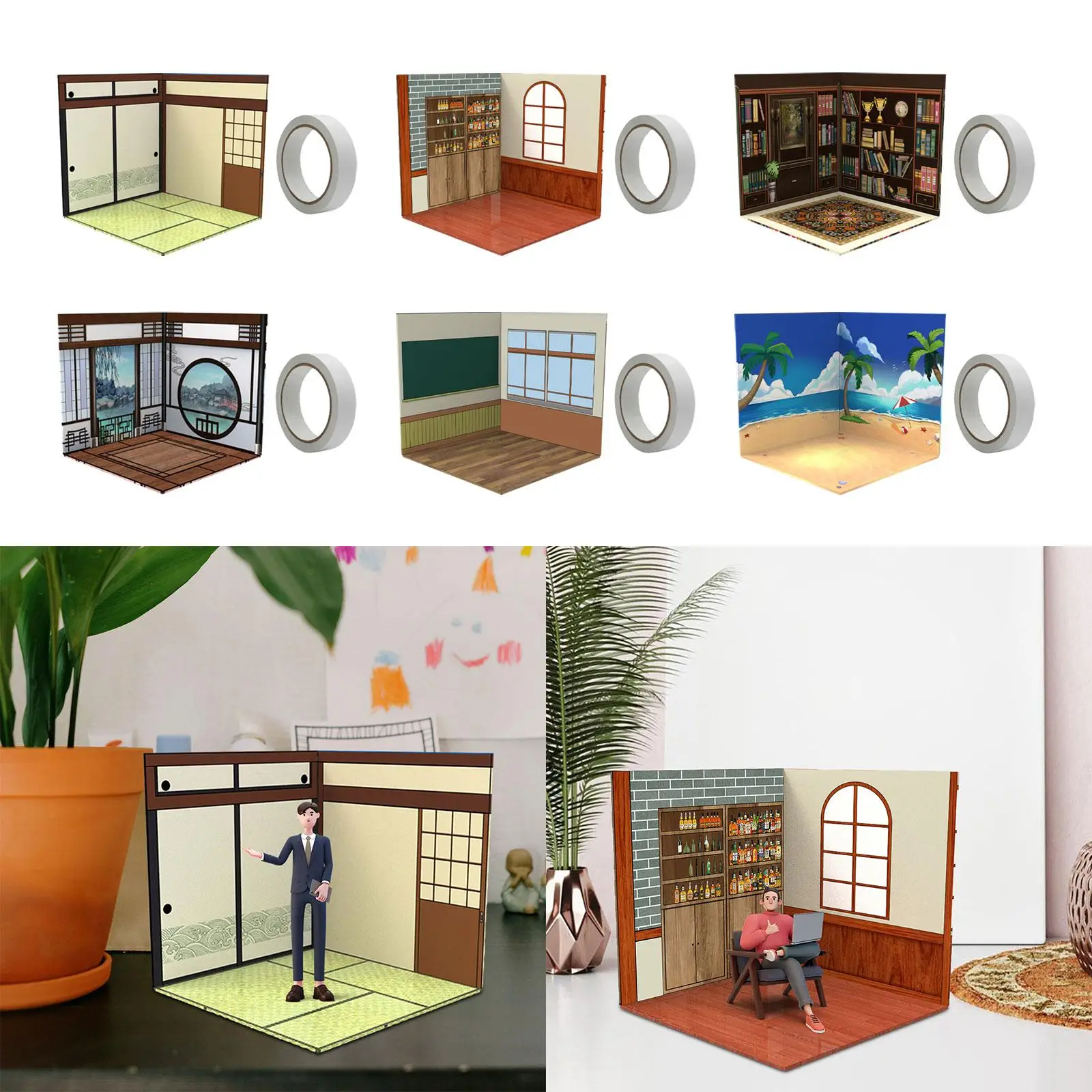 

1/12 весы фон-органайзер витрина модель сцена для фигурок солдат сцена аксессуары куклы литой автомобиль