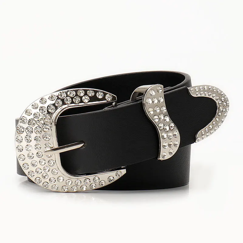 

American Style Y2k Vintage Inlaid Rhinestone Women's Belt Jeans Skirt Accessories Fashion Versatile Belt Female