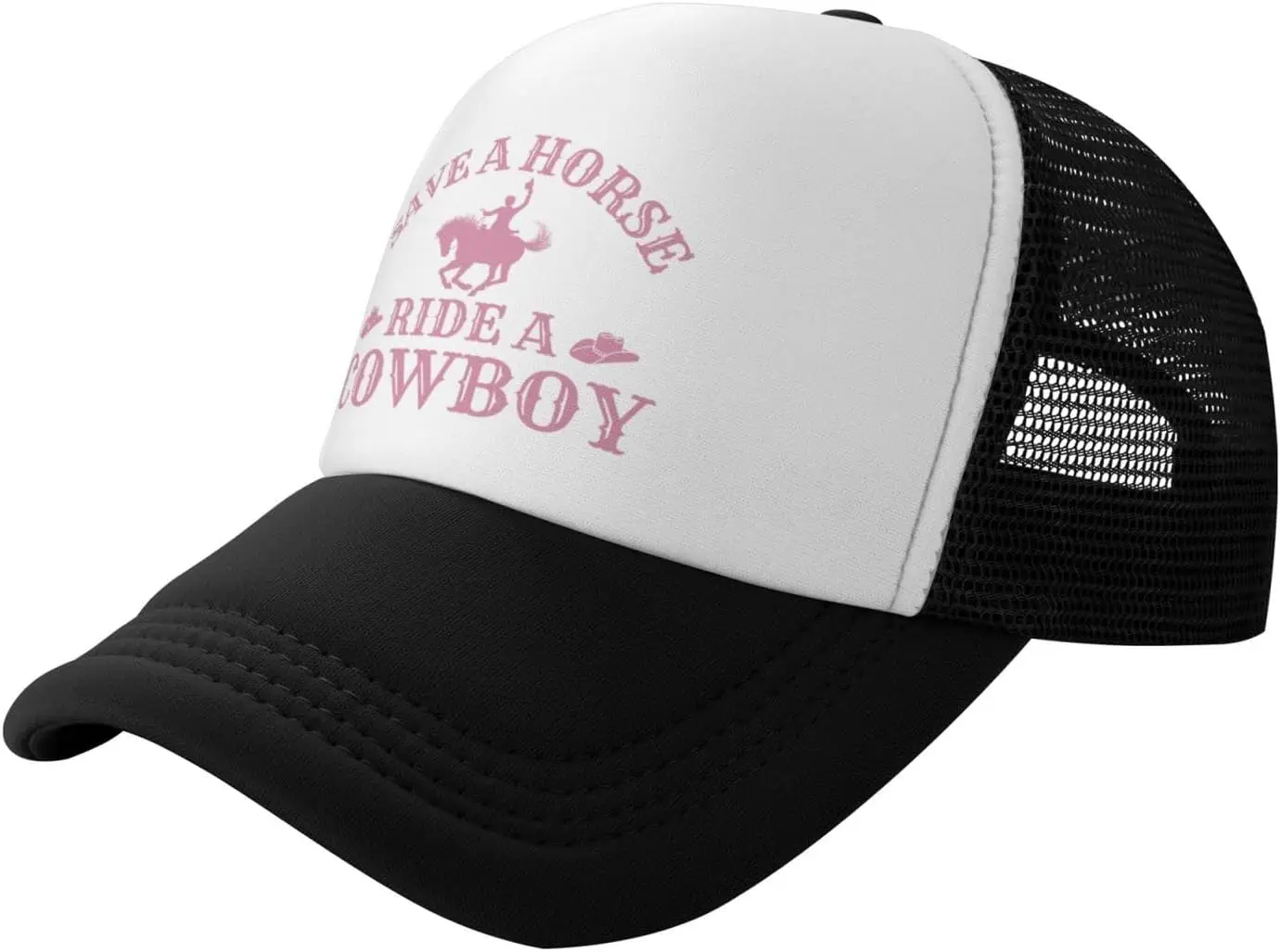 Save a Horse Ride a Cowboy Hat Unisex Adjustable Summer Outdoor Adult Baseball Cap Trucker Hat for Women Men Sun Protection