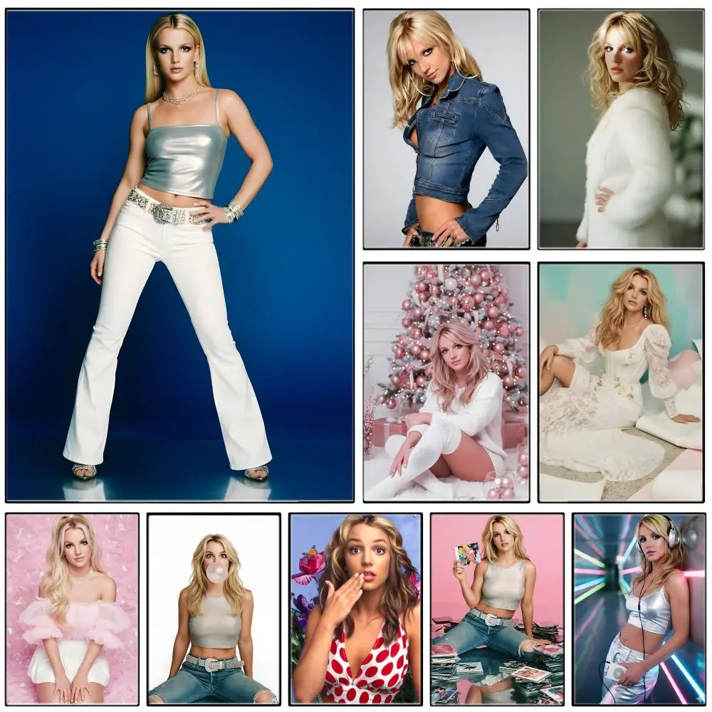 Pop Princess B-Britney Spears Poster  Self-adhesive Art Waterproof Paper Sticker Coffee House Bar Room Wall Decor
