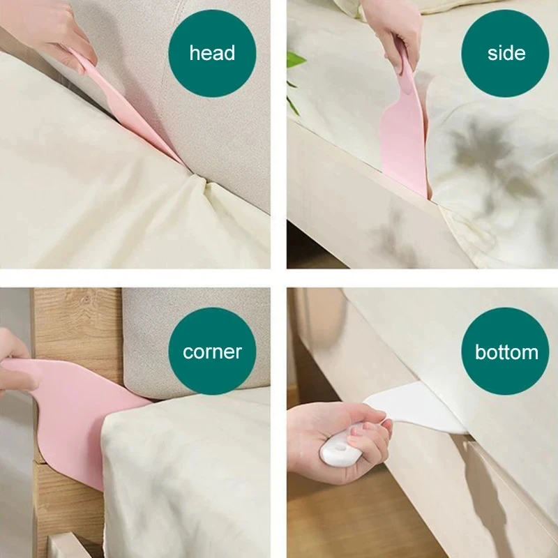 2 قطعة غطاء سرير كبير الحجم أداة تاكر فتحة ثابتة ملاءات توفير العمالة تغيير مساعد تنورة السرير استبدال مساعد المنظم
