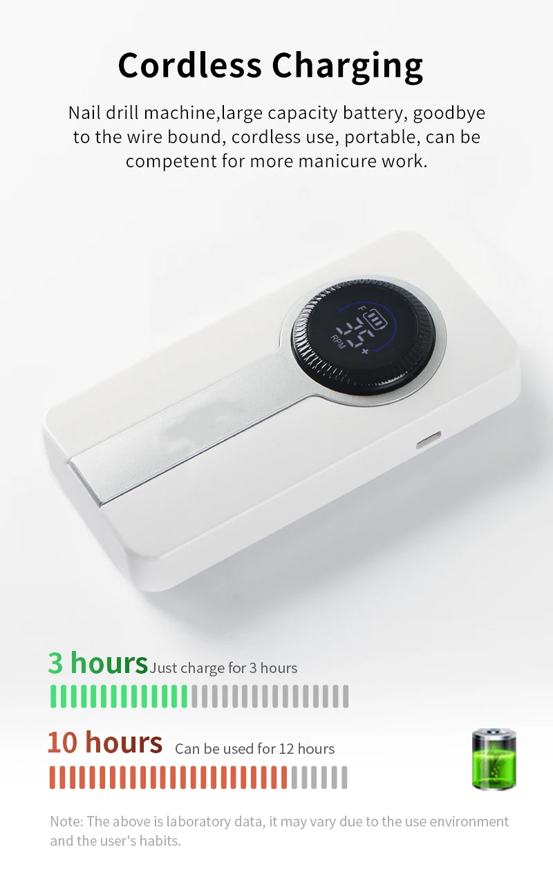 ポータブル35000RPMネイルドリルマシン充電式電動ブラシレスネイルドリルマシン低騒音マニキュアネイルジェルポリッシャー