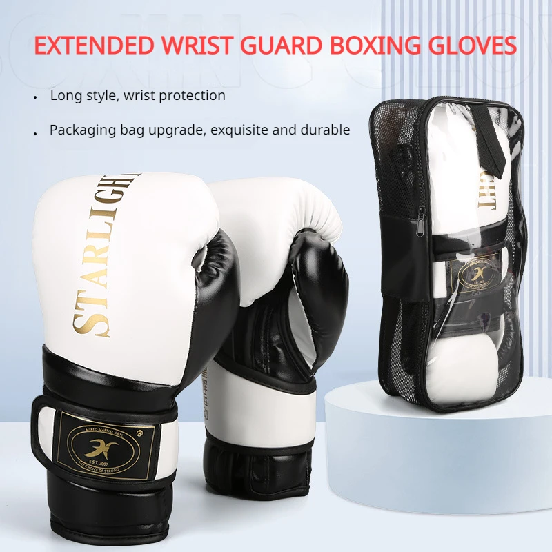 

Professional Boxing Gloves with Latex Inner Bladder Combat Sanda Adults Extended Wrist Guard Training Combat Fitness Gloves