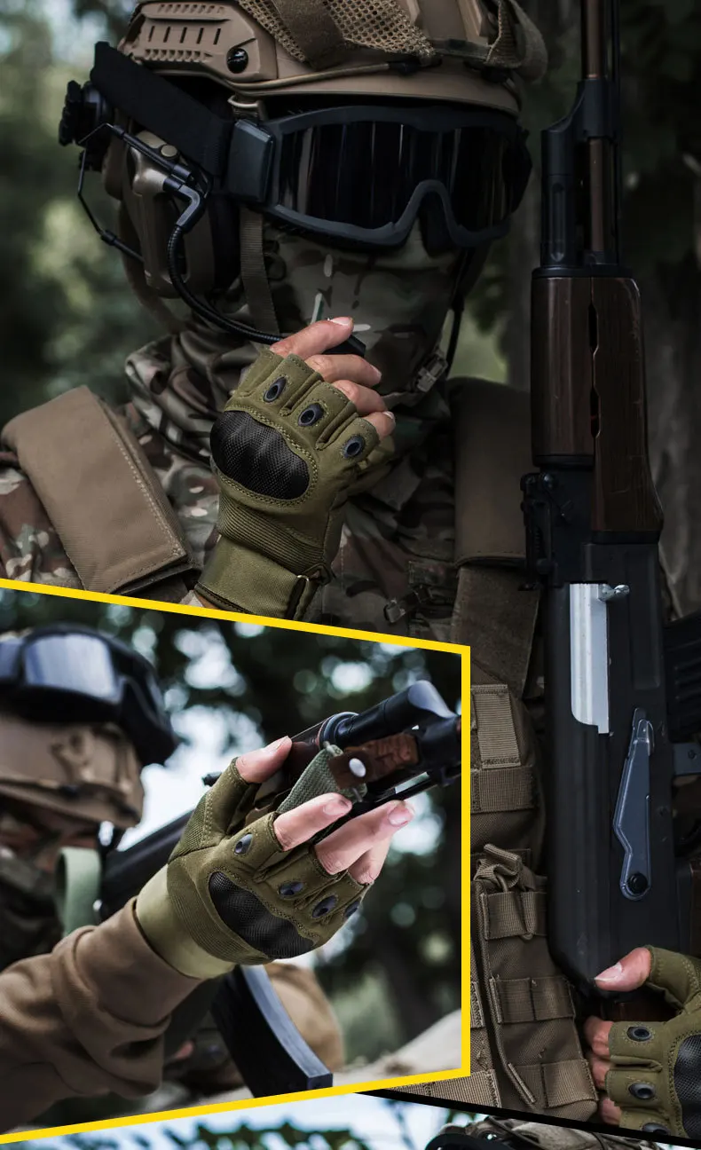 Taktische Handschuhe für Herren, Touchscreen, Kohlefaser, Hartschalenhandschuhe, Damen, schnittfest, militärisch, rutschfest, taktische Outdoor-Handschuhe – Detail 12