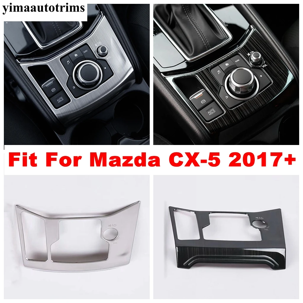 

For Mazda CX-5 CX5 2017 - 2024 Center Console Shift Gear Panel Cover Trim Silver / Black Interior Stainless Steel Accessories