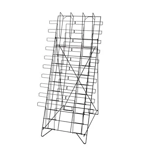 Free Standing Tiered Black Wire Magazine Rack | 19-1/4