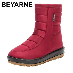 BEYARNE  new waterproof non-slip thick short boots women fashion Korean wild snow boots female mother cotton shoes