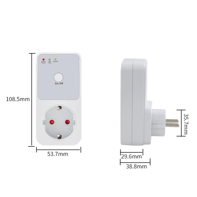 El enchufe eléctrico de relé de voltaje más protector, Protector de voltaje de refrigerador multifuncional para electrodomésticos enchufe europeo fácil T