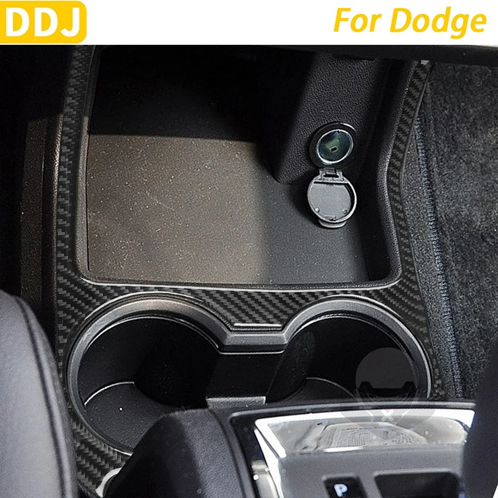 

For Dodge Journey 2009-2010 Carbon Fiber Central Water Cup Holder Panel Trim Cover Car Interior Decoration Accessories Sticker