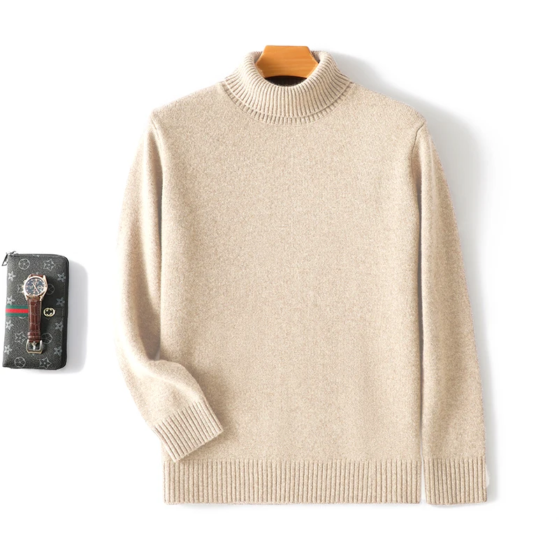 Men’s High Collar Pullover Long Sleeve Wool Knitwear Casual Tops  Autumn Winter New Version  Soft And Comfortable Men's Thin Top