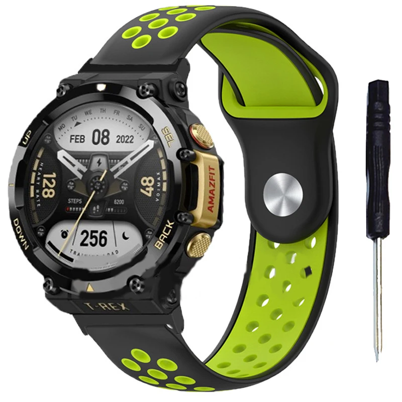 Correa de silicona transpirable para Huami Amazfit t-rex 2 3, Correa de reloj inteligente, pulsera deportiva, cinturones para Amazfit T Rex Trex 2 Pro