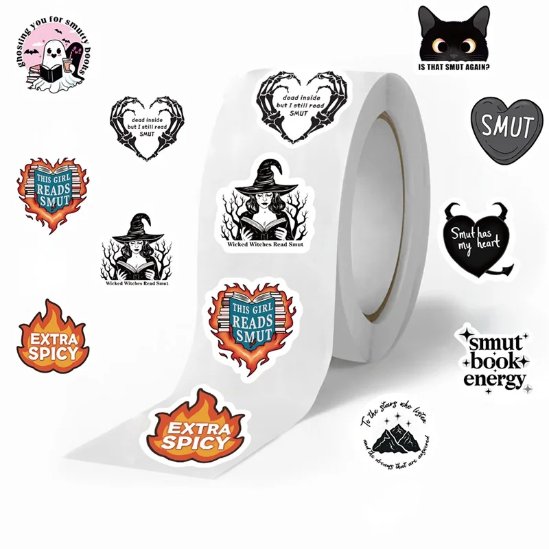 100PCS Gothic Witch Reading Paper Labels Thank You Sticker DIY Sealing Decoration Scrapbooking Hand Accounting Supplies