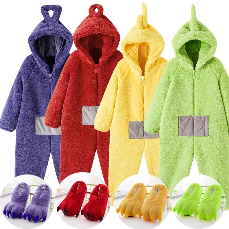 

Cosplay for Kids Adult Costume Funny Tinky Winky Anime Laa-Laa Po Soft Long Sleeves Piece Pajamas Costume Long Sleeves
