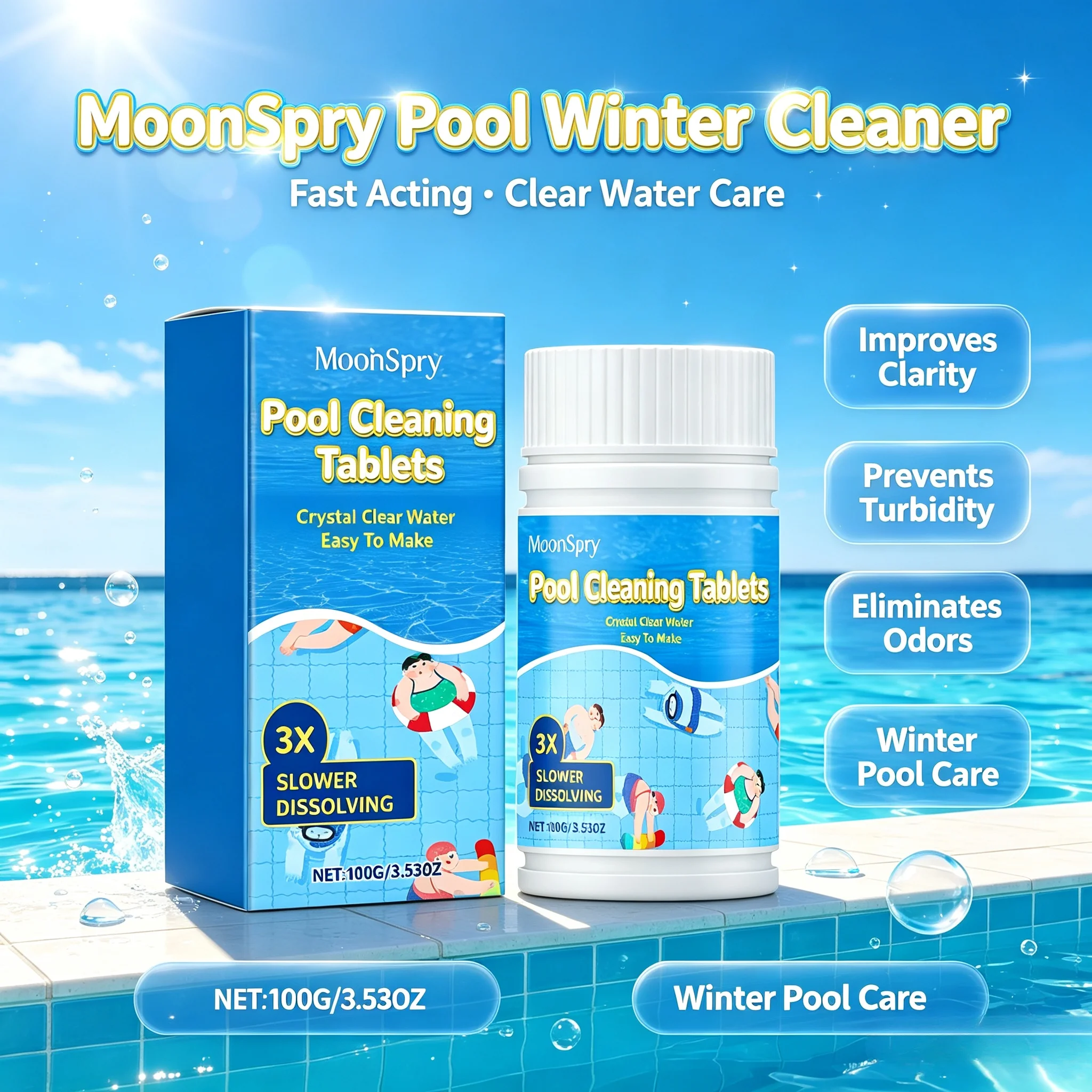 Pool Winter Cleaner Fast Acting Flocculant Improves Water Clarity Eliminates Odors Prevent Turbidity Pool Winterizing Flocculant