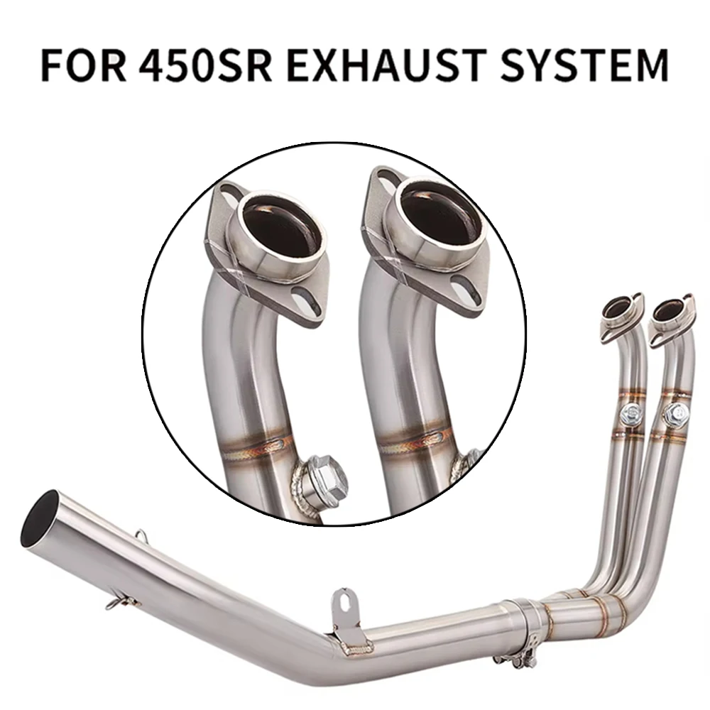 51mm Muffler Front Link Pipe Professional For CFMOTO 450SR 450 SR Stainless Steel Motorcycle Exhaust Systems Escape Modify