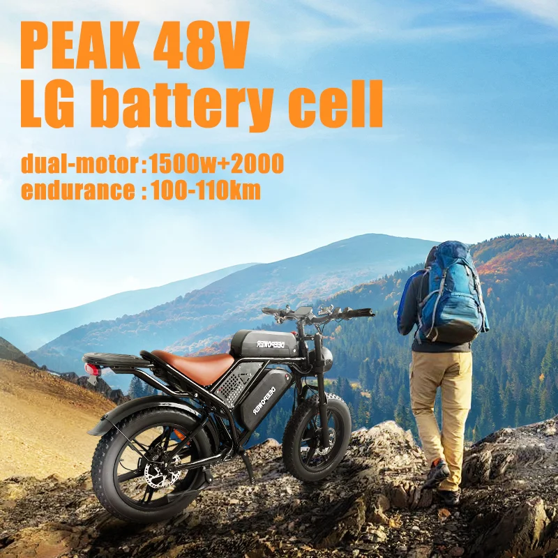 

Электрический велосипед Deepower S8, двойной привод, 3500 Вт, двойной мотор, электрический велосипед, 48 В, 60 Ач, съемный аккумулятор, 20-дюймовый электровелосипед с толстыми шинами для взрослых