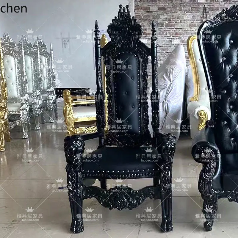 HTT كرسي العرش عالي الظهر Queen Internet Celebrity Single Sofa Chair Studio King Tiger Head Floor Decoration