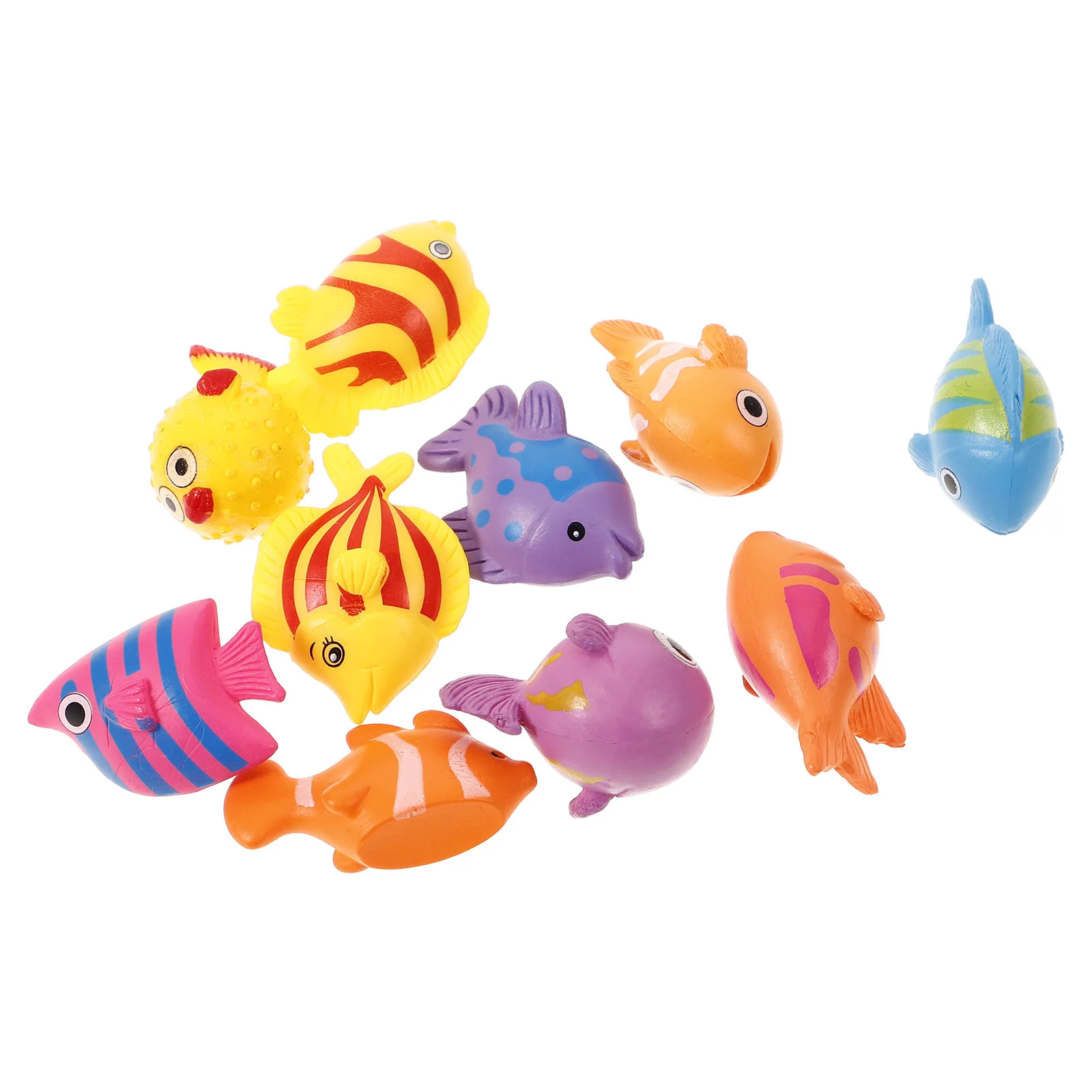 10 Pcs Mini Fish Model Plastic Animal Figurines Cute Tank Decor Miniature Statue