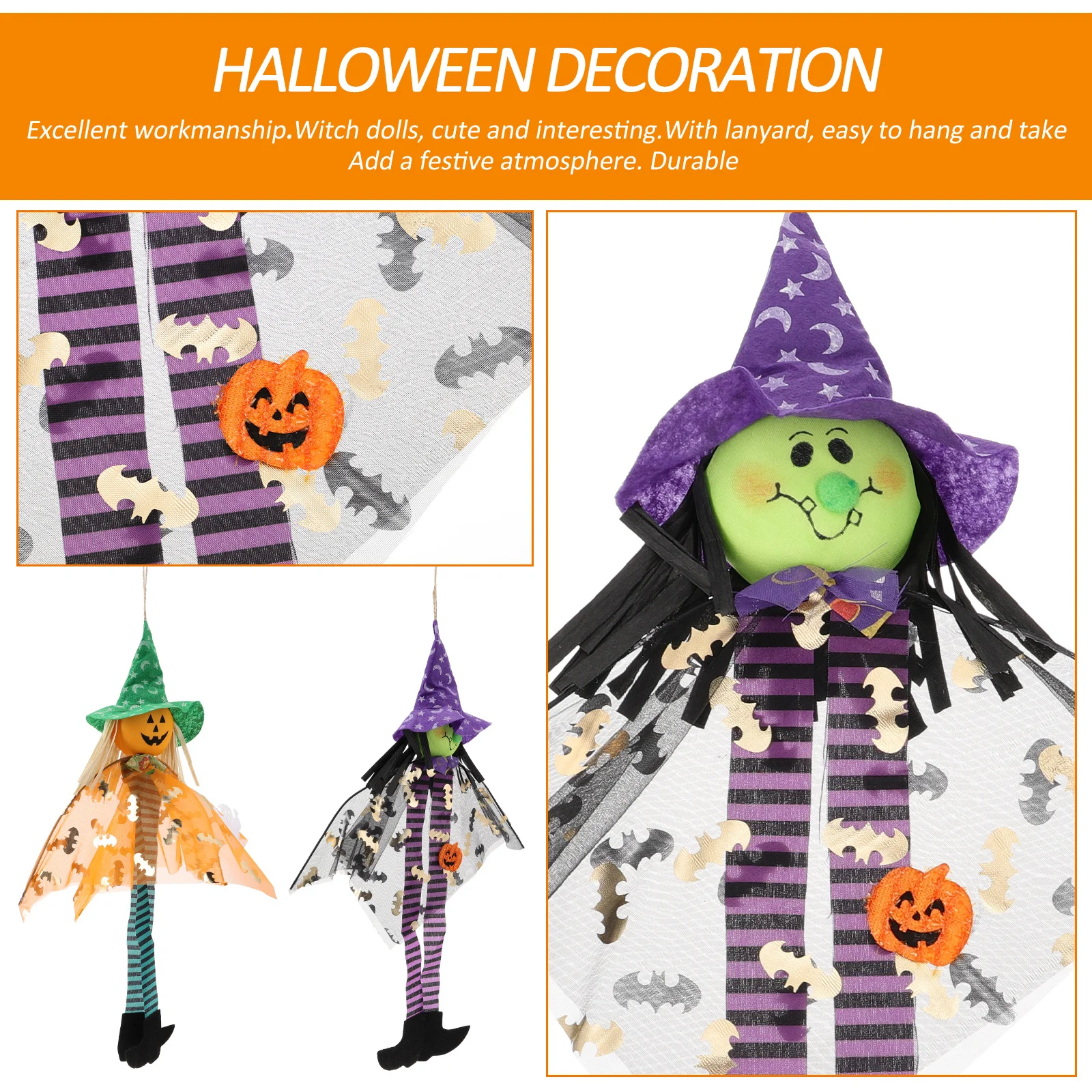 

2Pcs Halloween Hanging Ghost Pumpkin Pendant Realistic Festival Decoration Party Hanging Ornament Halloween Party Ornament