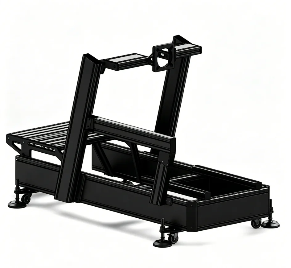 Custom 40160 Flat Aluminum Sim Racing Frame Cockpit Full Motion Compatible Rig Equipped With Foot Cup For Racing Simulation