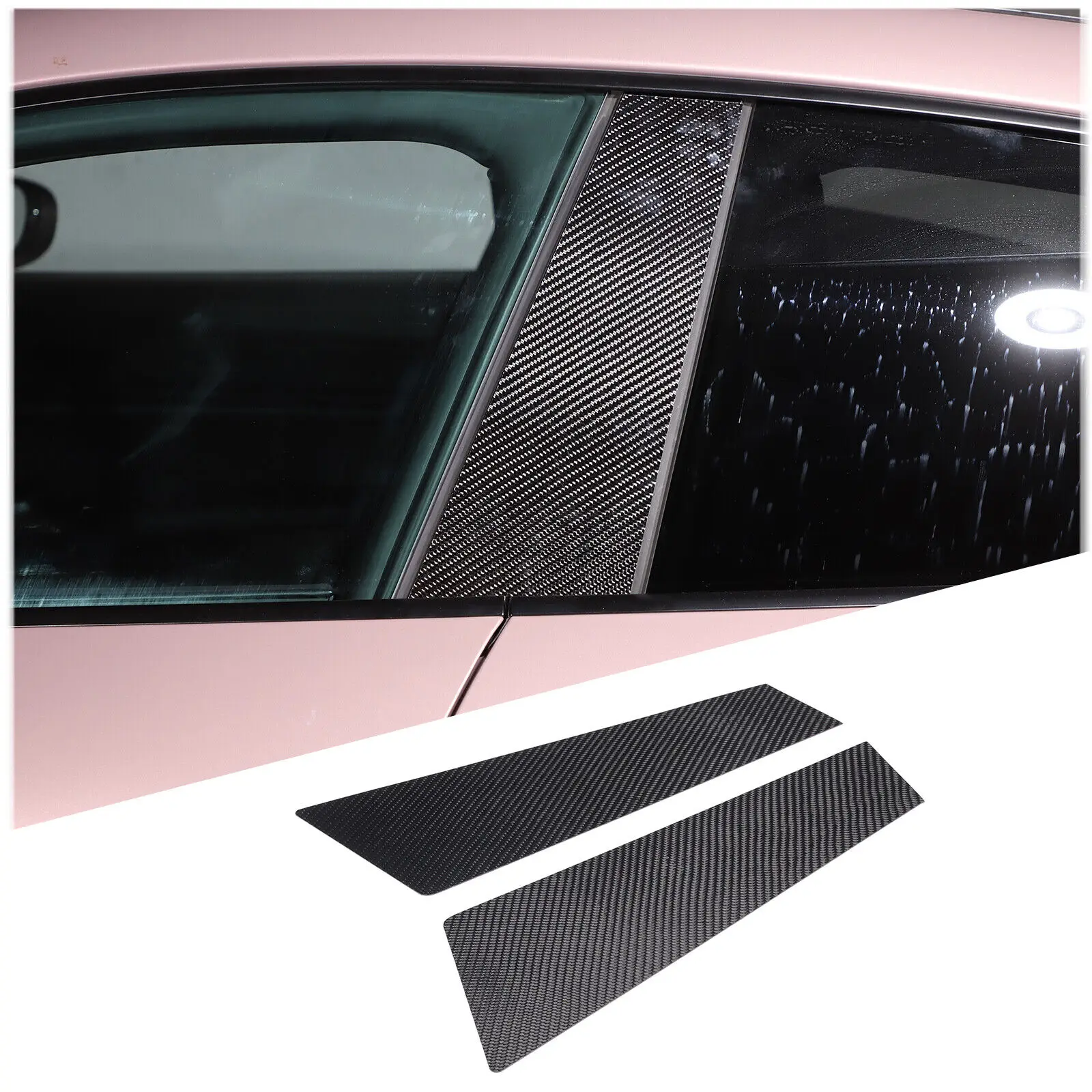 

Real Carbon Fiber Outer Exterior Car Window B Pillar Cover Trim Sticker Fit For Porsche Taycan 2019-2022