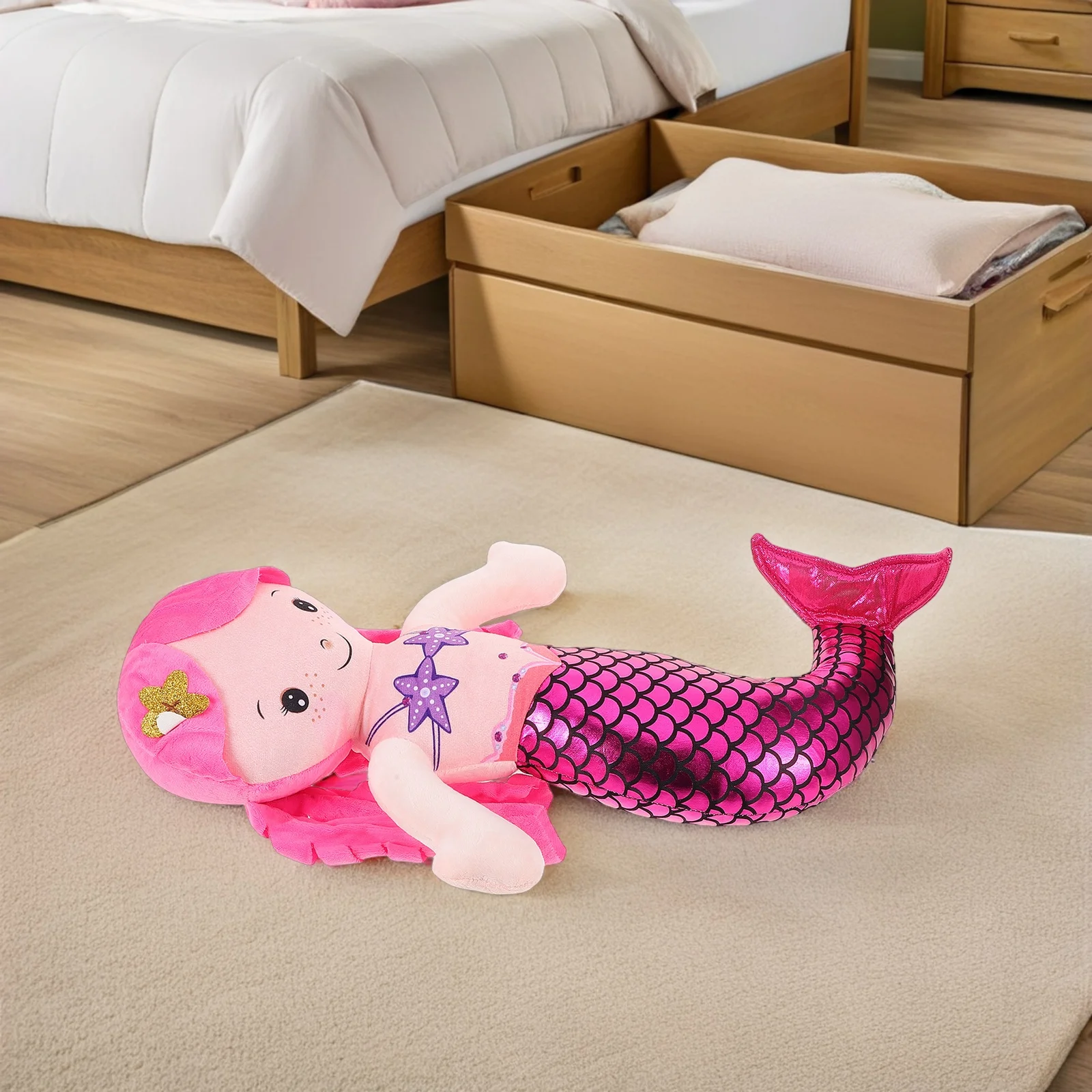 

Mermaid Pillow for Bedroom Soft Baby Fashion Comfortable Toys Girls Fairy Mermaids