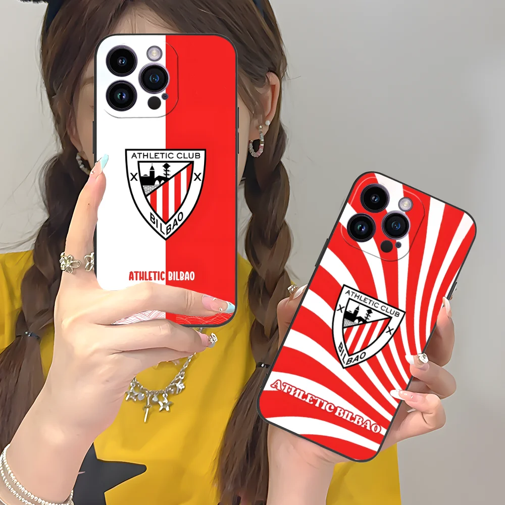 携帯 B-ビルバオ電話ケース iPhone 16 15 14 13 12 11 X XR XS 8 7 プロマックスプラスミニ黒携帯電話スマートフォンカバー