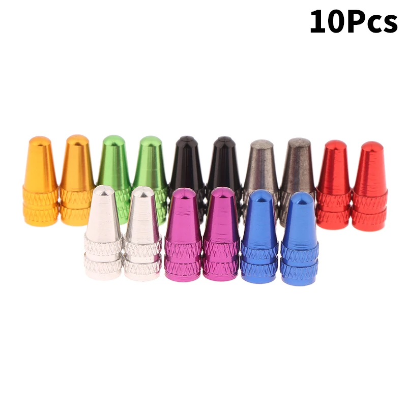 

Road Bike Tire Presta Valve Cap, 10-pack, Aluminum Alloy, Dust-proof Protection for Tyres.