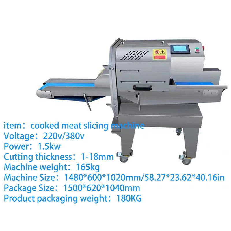 Roast Meat Slicer, Industrial Cooked Meat Cutting Machine for Catering Service Deli Workshop