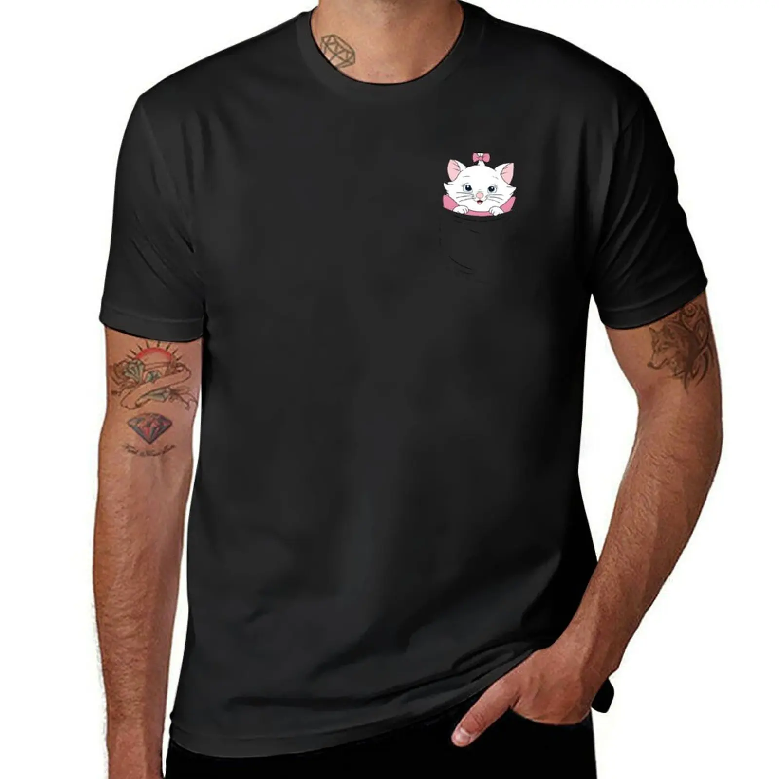 

A cat in a pocket T-Shirt tops oversized oversizeds sublime mens t shirts