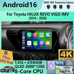 Android 16 Auto Carplay For Toyota HILUX REVO VIGO IMV 2016 2017 2018 2019 2020 Car Radio Multimedia GPS Player Stereo NO DVD