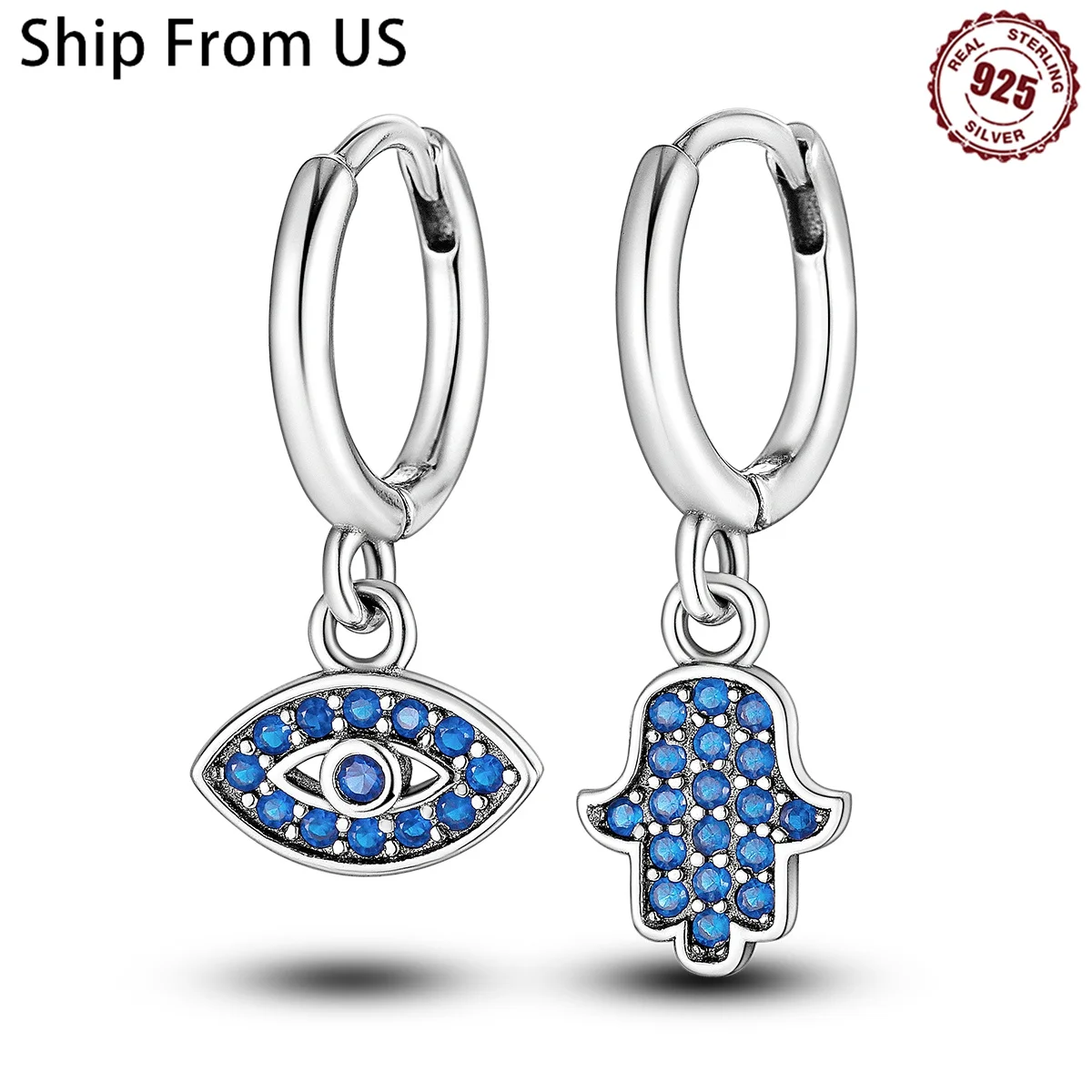 925 Sterling Silver Religious Symbols Evil Eyes Series Drop Earrings For Woman Fashion Party Gifts Elegant Jewelry Accessories