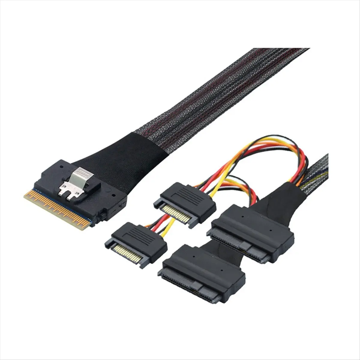 [VALUE PACK]SFF8654(8i) to 2xSFF-8639 NVME U.2 Cable NVME SFF8654 to SAS SATA Conversion Slimesas Data Transfer Cable