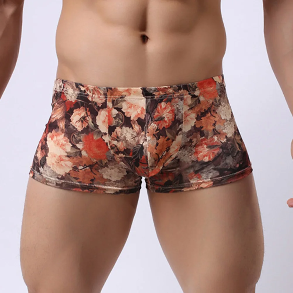أنشطة الشاطئ XL 2XL الرجال سراويل بوكسر الرجعية زهرة طباعة جذوع سراويل بوكسر تنفس جذوع ملابس داخلية مريحة #2