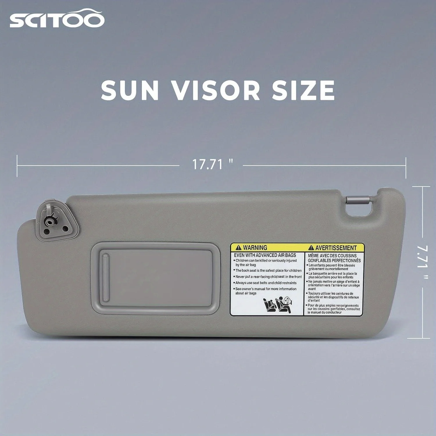 SCITOO Left Driver Side Sun Visor Assembly Without Sunroof fit for 2004 2005 2006 2007 Toyota for Highlander Gray Car Sun Visor