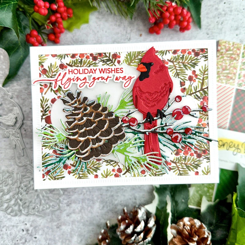 Matrices de découpe en métal, cadre superposé de fleurs élégantes, moule de fond, couteau, bricolage, Scrapbooking, fabrication artisanale de cartes de noël