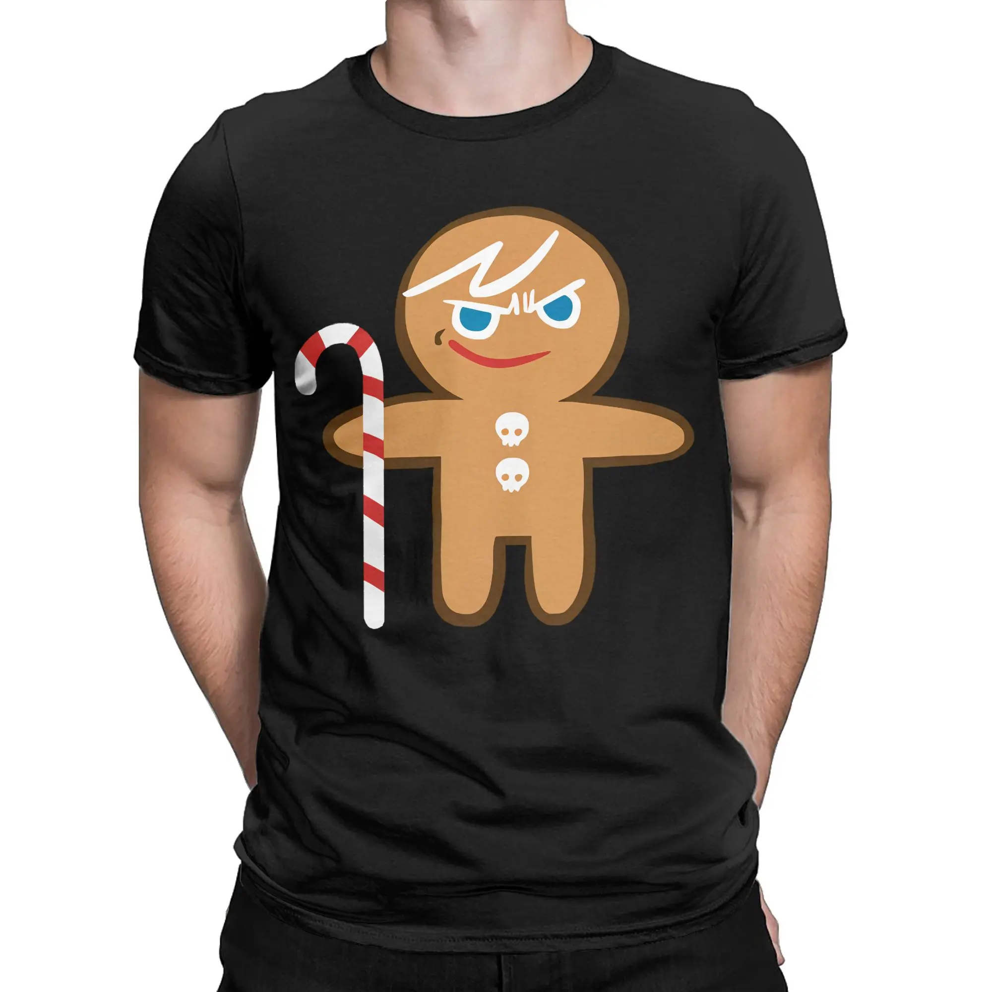 Crazy Cookie Run Kingdom T-Shirts for Men Round Neck Cotton T Shirts GingerBrave Short Sleeve Tee Shirt Plus Size Clothing