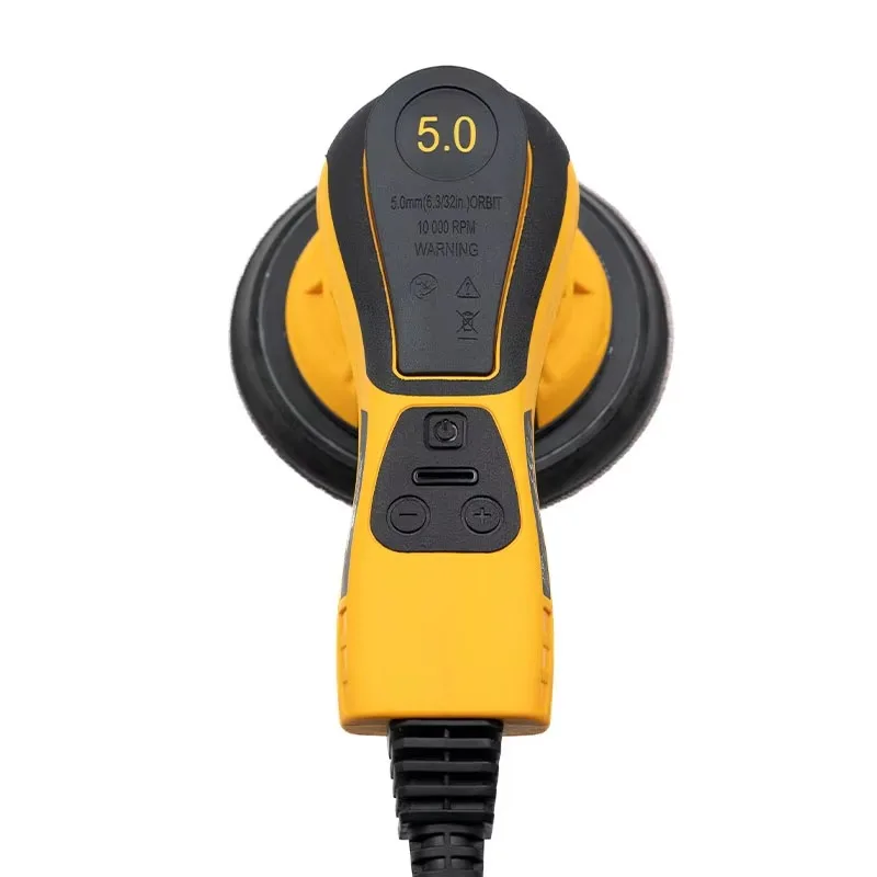 Quiet Brushless 6'' Electric Sander 350W, Variable Speed 4000–10000RPM, Hook & Loop Pad 5m Cord for Drywall and Auto Body Repair
