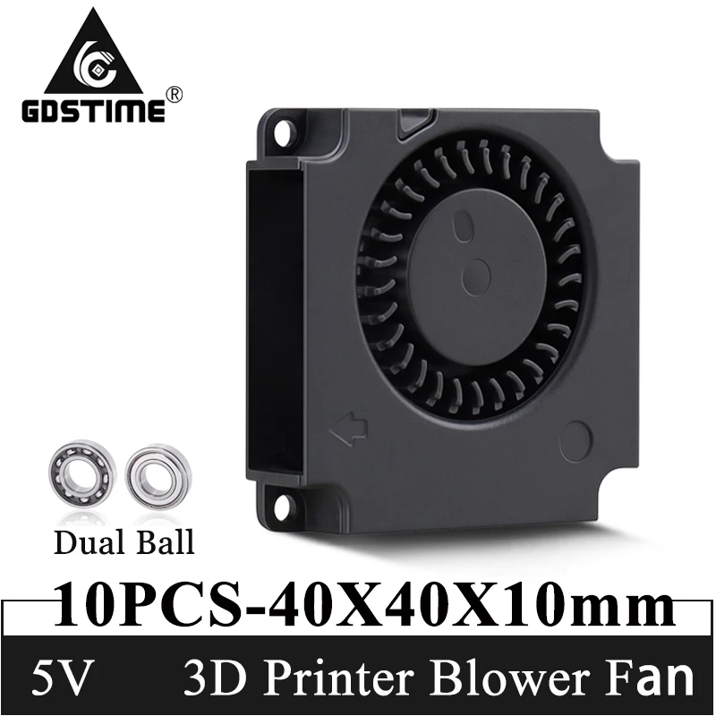 

10PCS Gdstime 40mmx10mm 4010 Cooling Turbo Fan 5V Brushless 3D Printer Parts 2Pin DC Cooler Radial Fans Blower Fan 20cm Cable