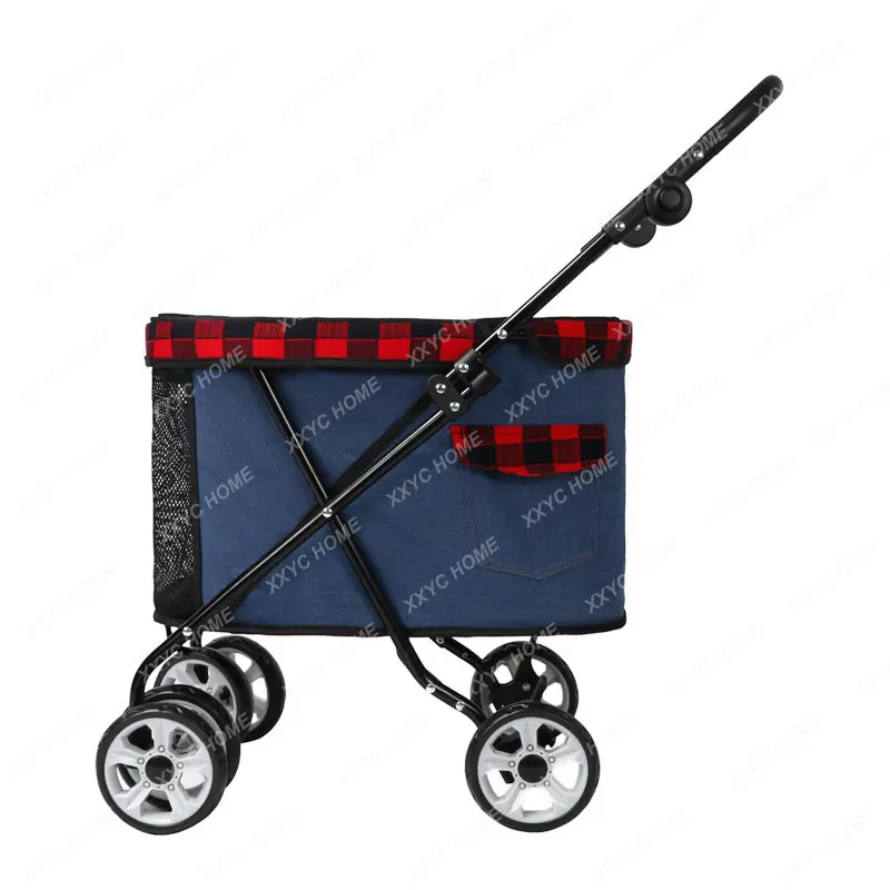 

T Pet Stroller Puppy Dog Trolley Cat Trolley Dog Walking Cart Medium and Small Dog Stroller