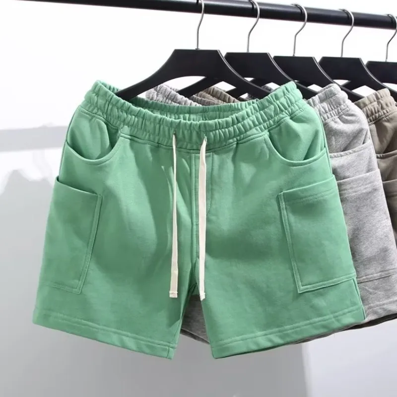 Plones Cortos Deportivos para Hombre con Múltiples Bolsillos, Cintura Elástica, para Correr, Entrenento Físico, Tres C...