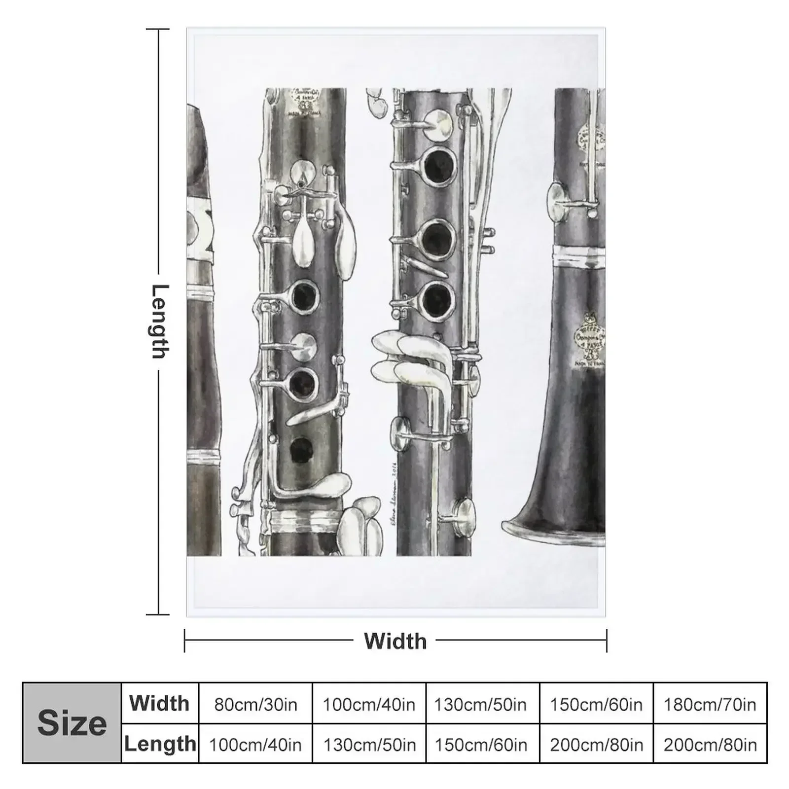 The Clarinet Throw Blanket couch cozy soft plush fuzzy picnic outdoor blanket