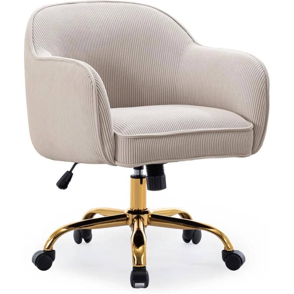 

home office desk chair with arms gold wheels modern velvet upholstered rolling computer chair mid-back ergonomic adjustable swiv