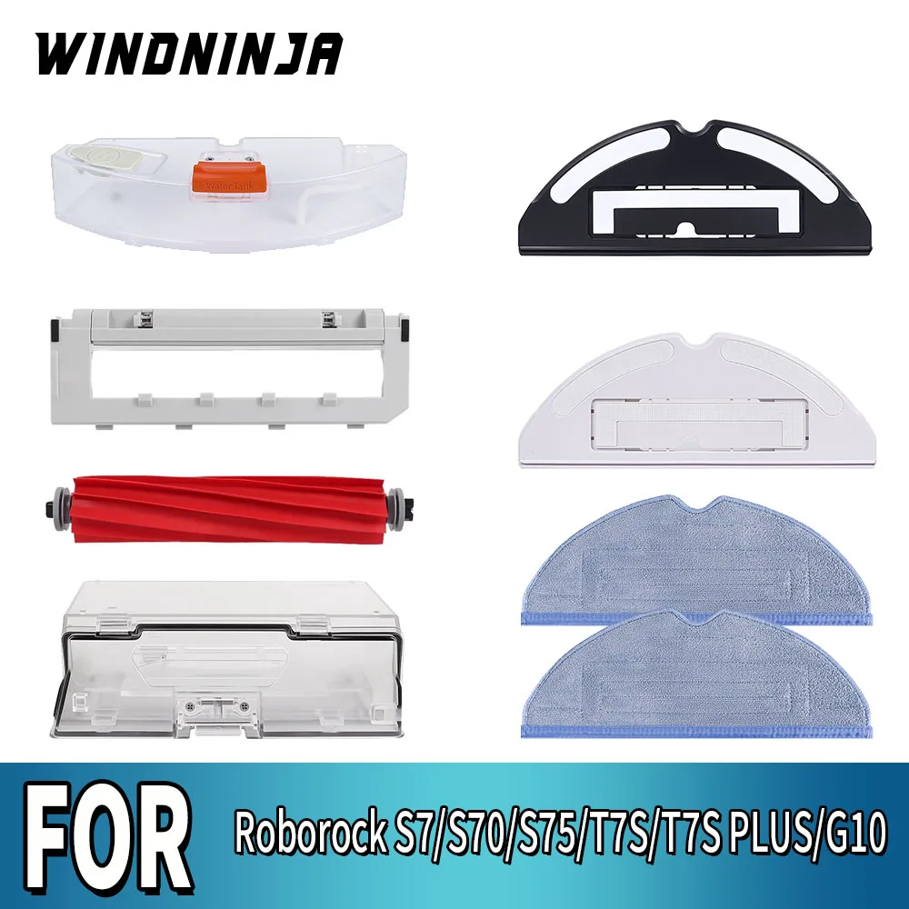 Für Roborock S7/S70/S75/T7S/T7S PLUS/G10 Staubsauger Staubbehälter Wassertank Bürstenabdeckung Mopphalterung Wischpad Ersatzteile