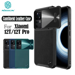 For Xiaomi 12T Pro Case NILLKIN CamShield Leather Case Luxury Elegant Slide Camera Lens Spring Cover For Xiaomi Mi 12T Bumper