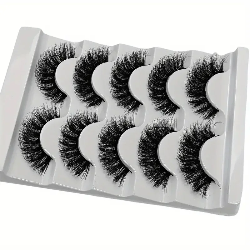 5 pairs of DD curled 3D cat eyes reusable fluffy false eyelashes for eye makeup natural eyelashes
