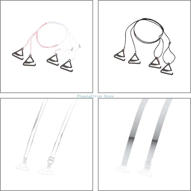 

652B Clear Adjustable Bra Straps For Backless Dress Invisible Support Nonslip Straps