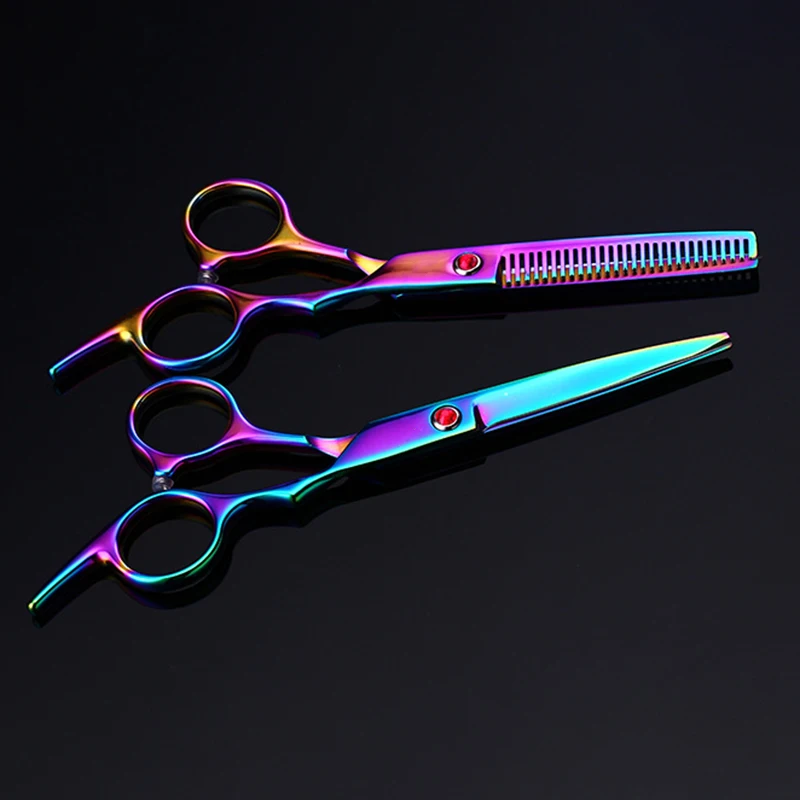 1PC Colorful dog thinning shears 6.0 inch professional dog grooming scissors pet Flat thinning shears