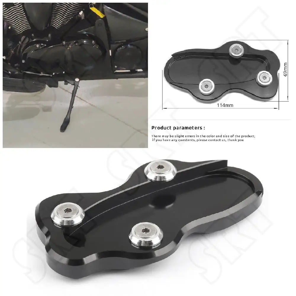 Pasuje do Kawasaki VN900 Vulcan 900 CLASSIC CUSTOM 2007-2020 boczny motocykl podpórka postojowa płyta podporowa podkładka przedłużająca